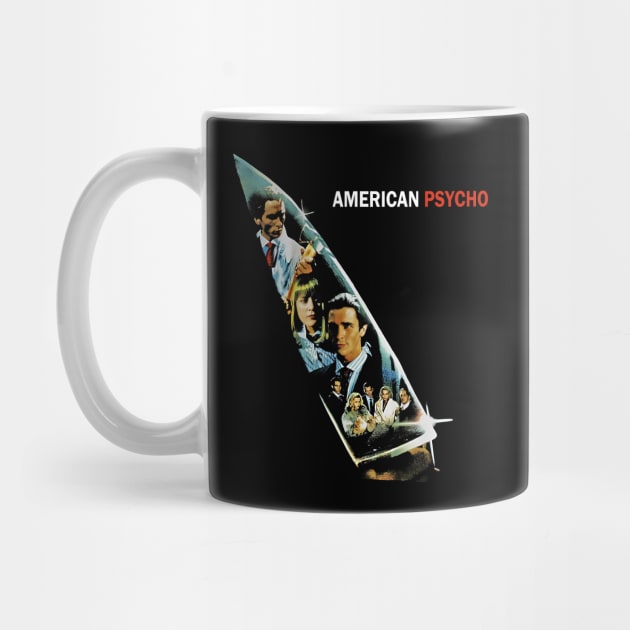 American Psycho Knife Reflection Retro Horror Film by Visionary Canvas